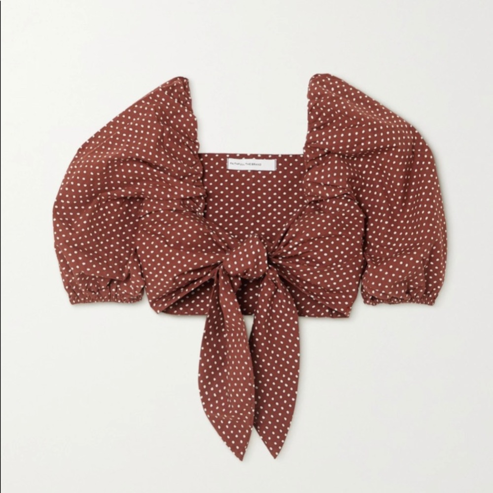 Faithfull the Brand Raylee tie-front polka-dot cotton-poplin top